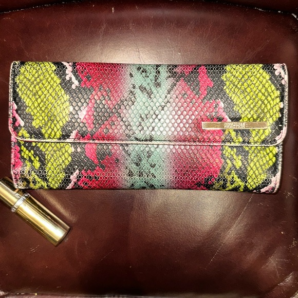 Kenneth Cole Reaction Multicoloured Faux Croc Skin Wallet - Picture 1 of 16